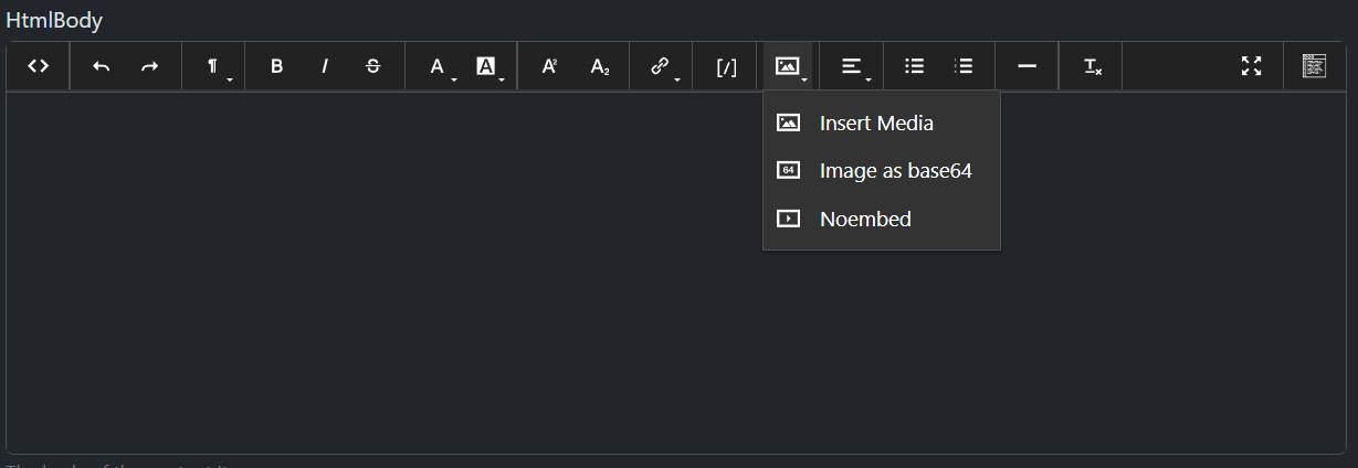 HTML Body insert media