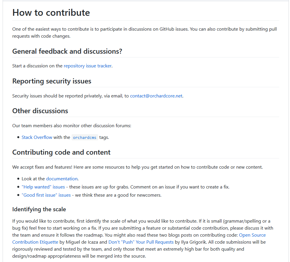 Documentation about how to contribute