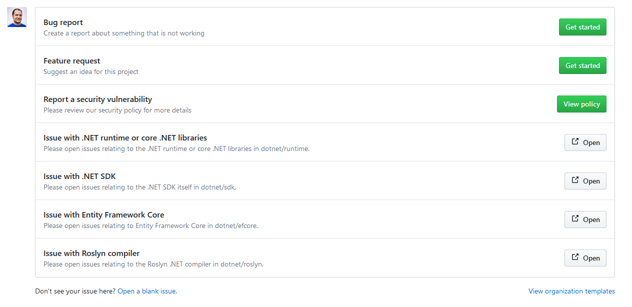 A sample for issue templates in GitHub