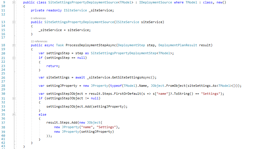 The SiteSettingsPropertyDeploymentSource class