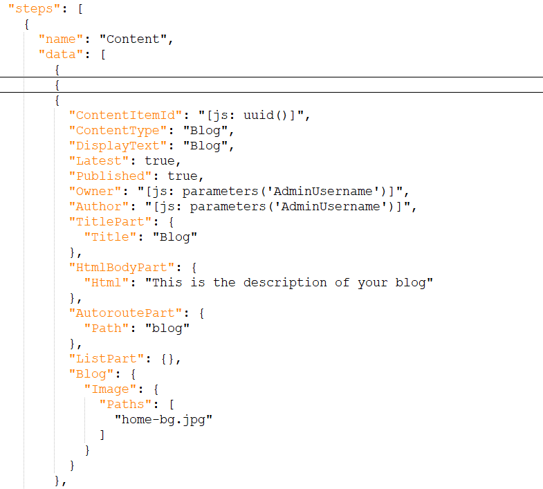 Content as a setup recipe