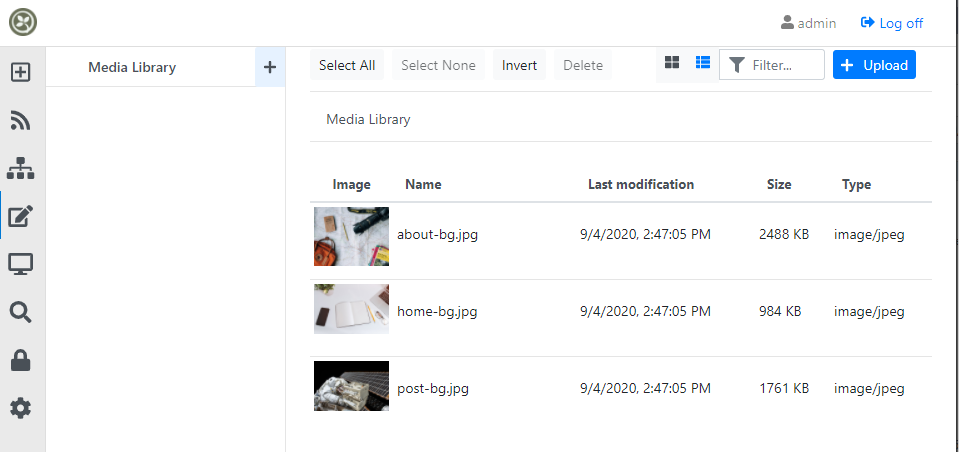 Files in the root of the media library