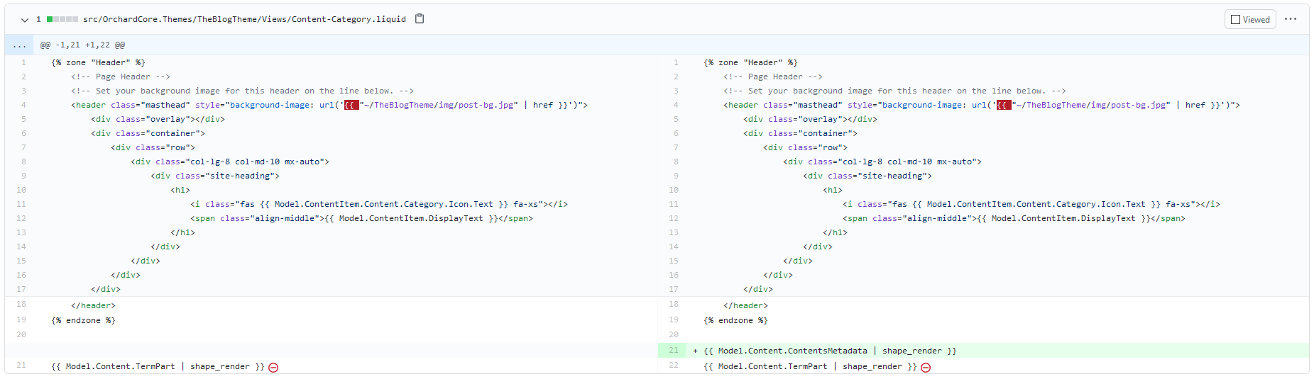 Include ContentsMetadata in Blog Theme Category Taxonomy