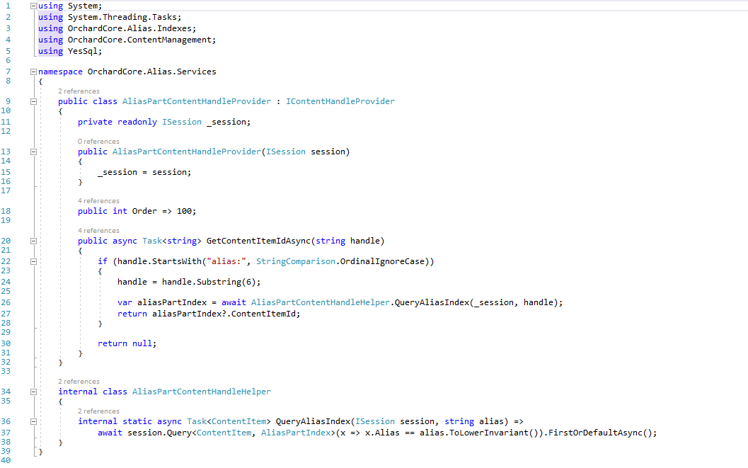 The new AliasPartContentHandleProvider