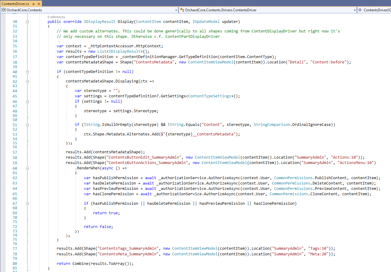 Using the RenderWhen method when displaying the contents buttons