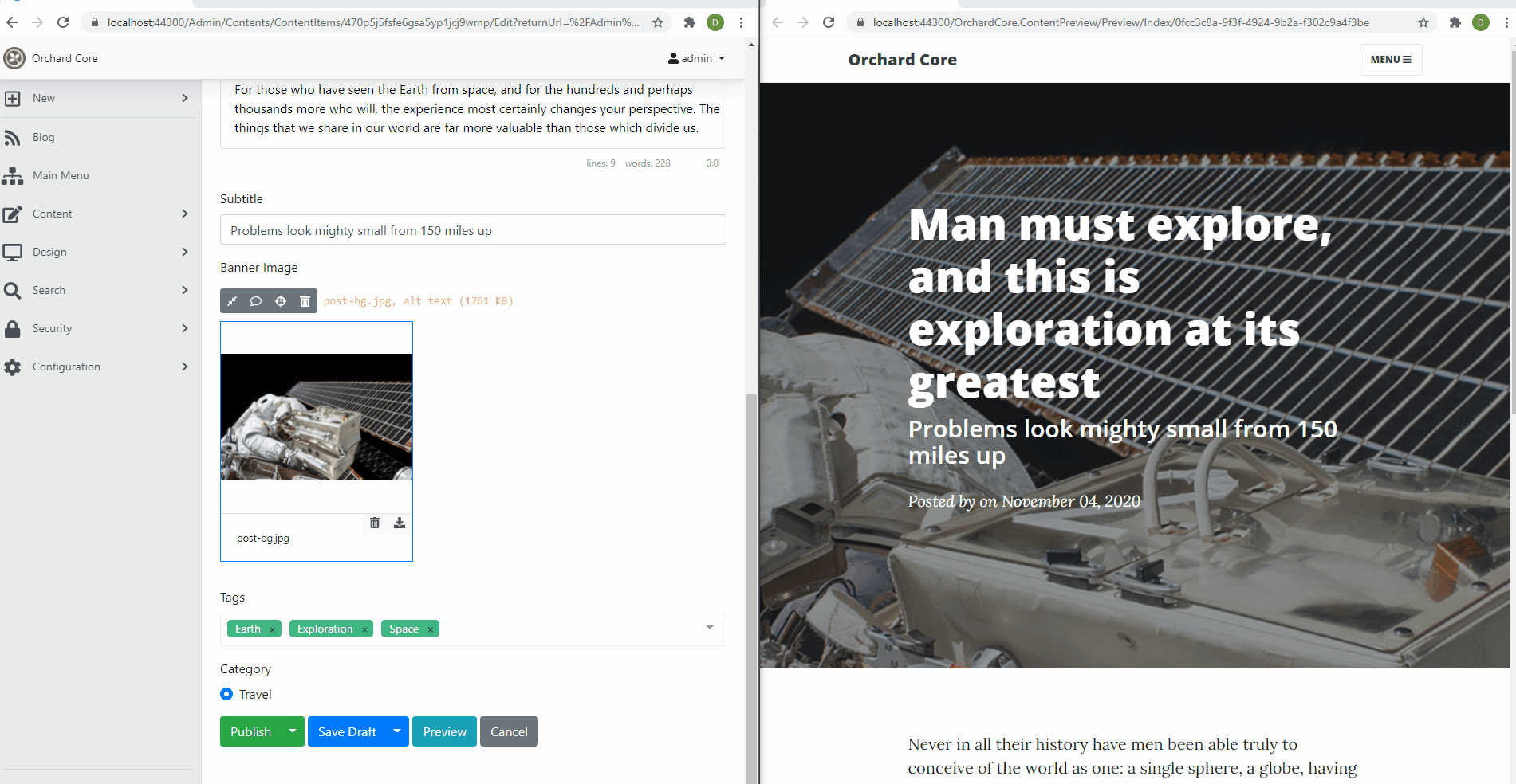 Selecting an anchor to crop the image