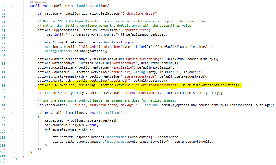 The usetokenizedquerystring bool of the mediaoptions.png