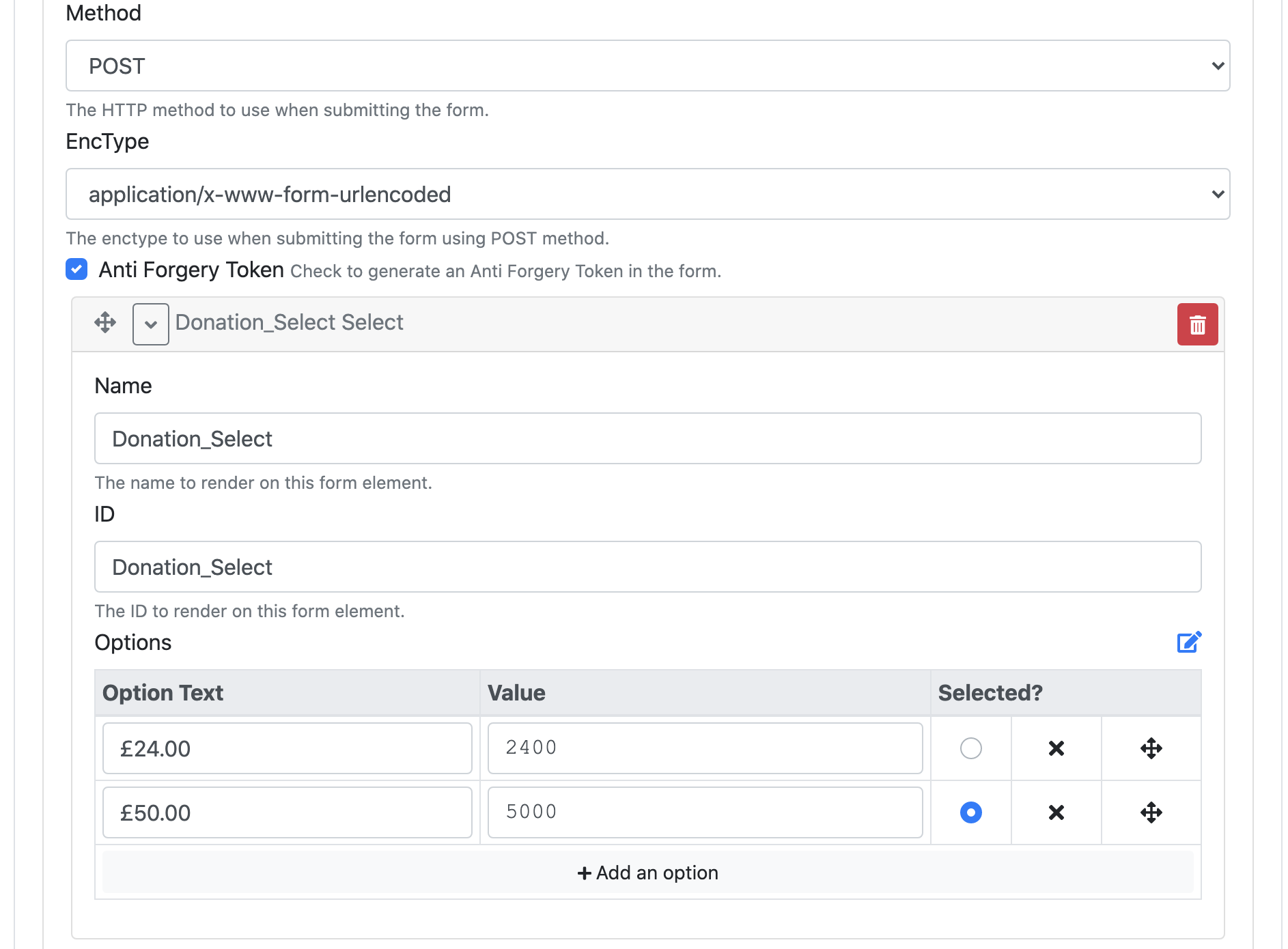 New Select HTML tag in Forms