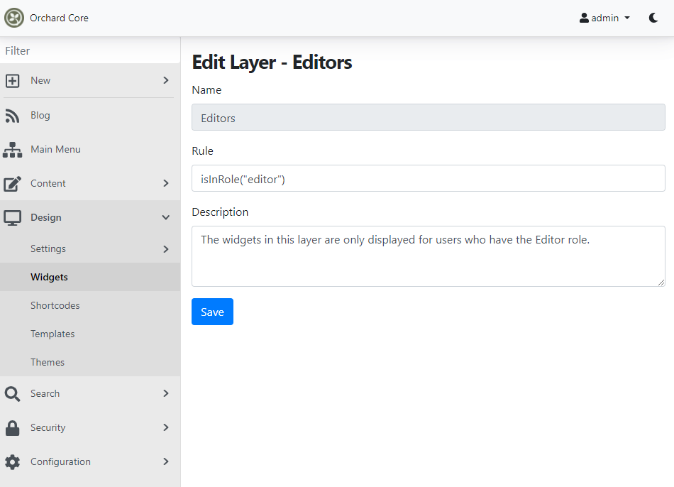 Adding a layer with the isInRole layer rule