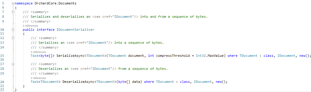 The IDocumentSerialiser interface