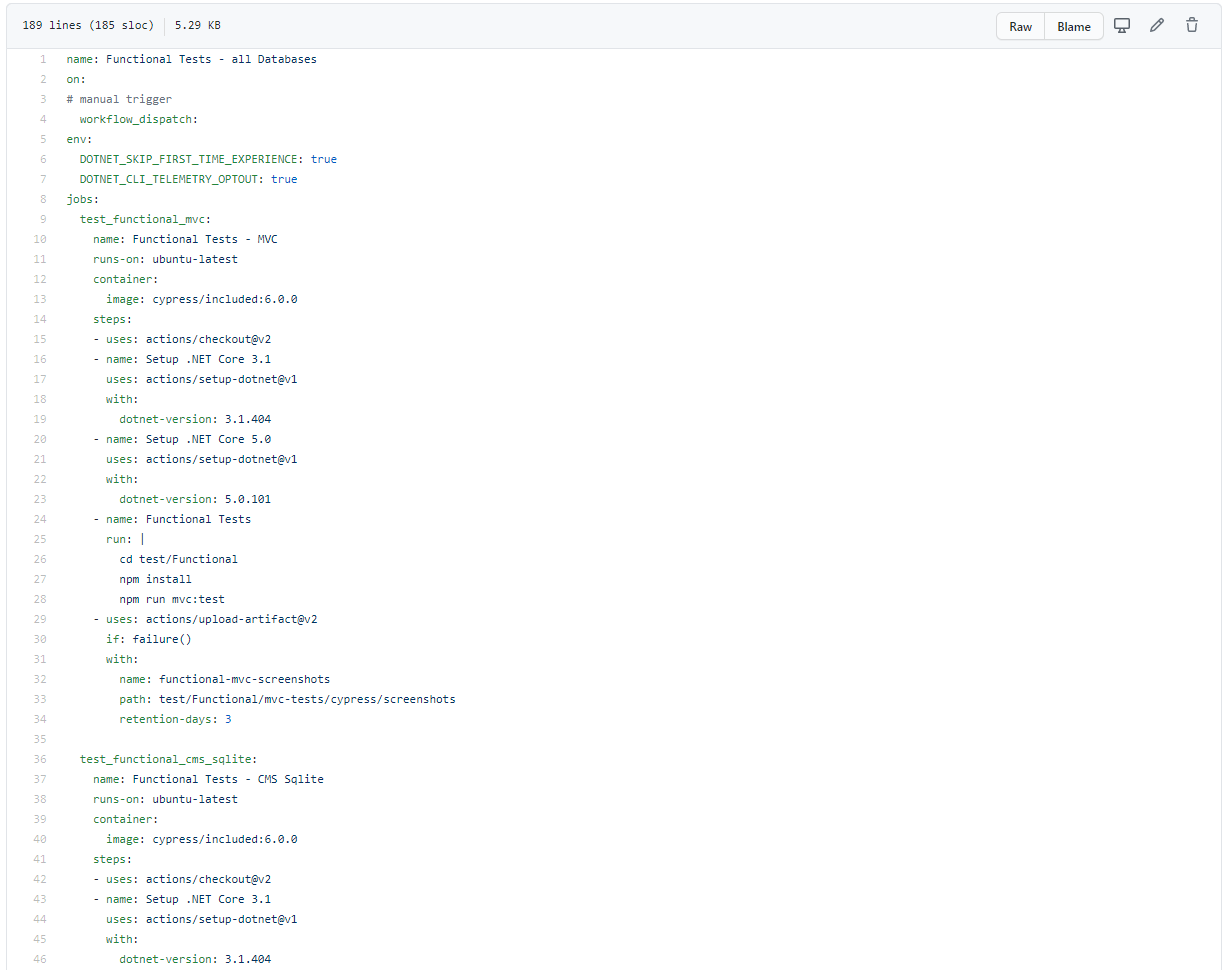 Orchard Core Functional Tests