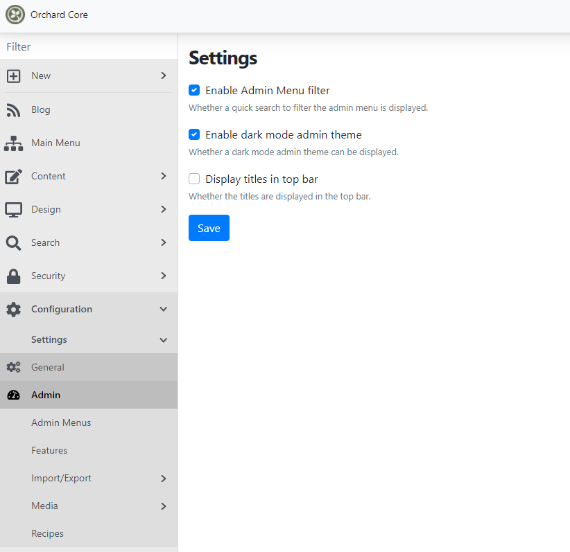 Setting to display title in top bar