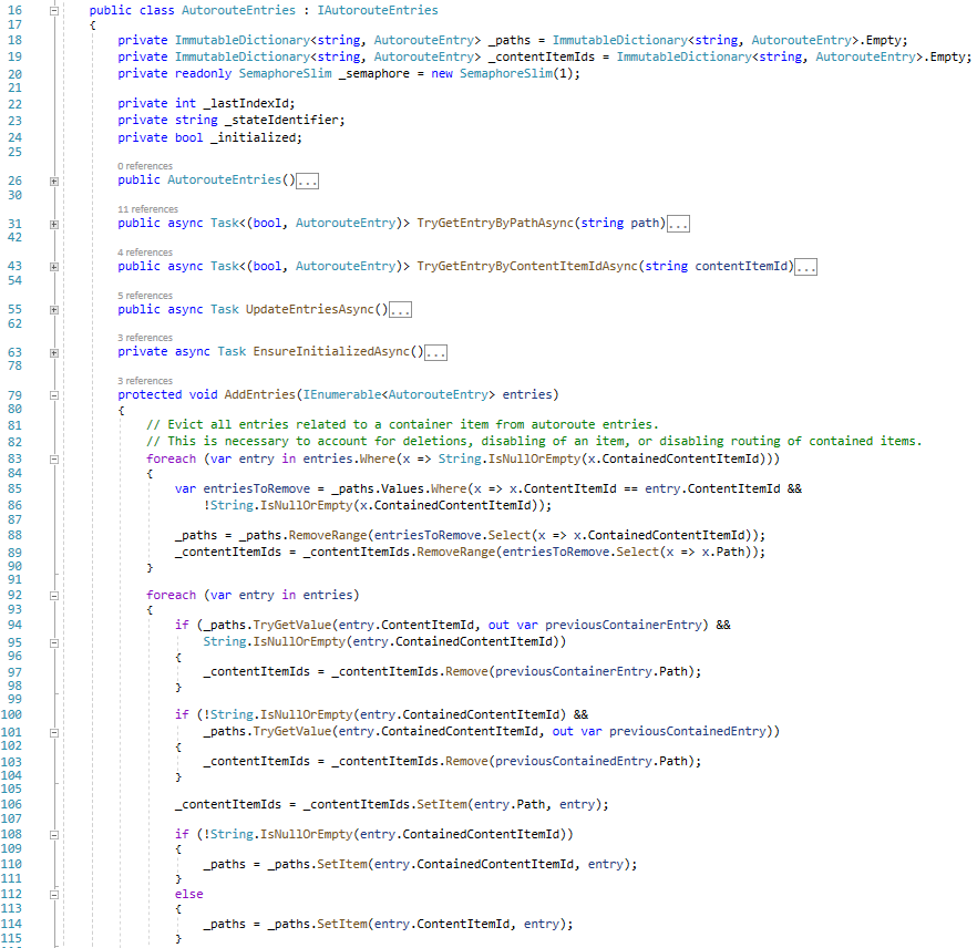 Managing AutorouteEntries