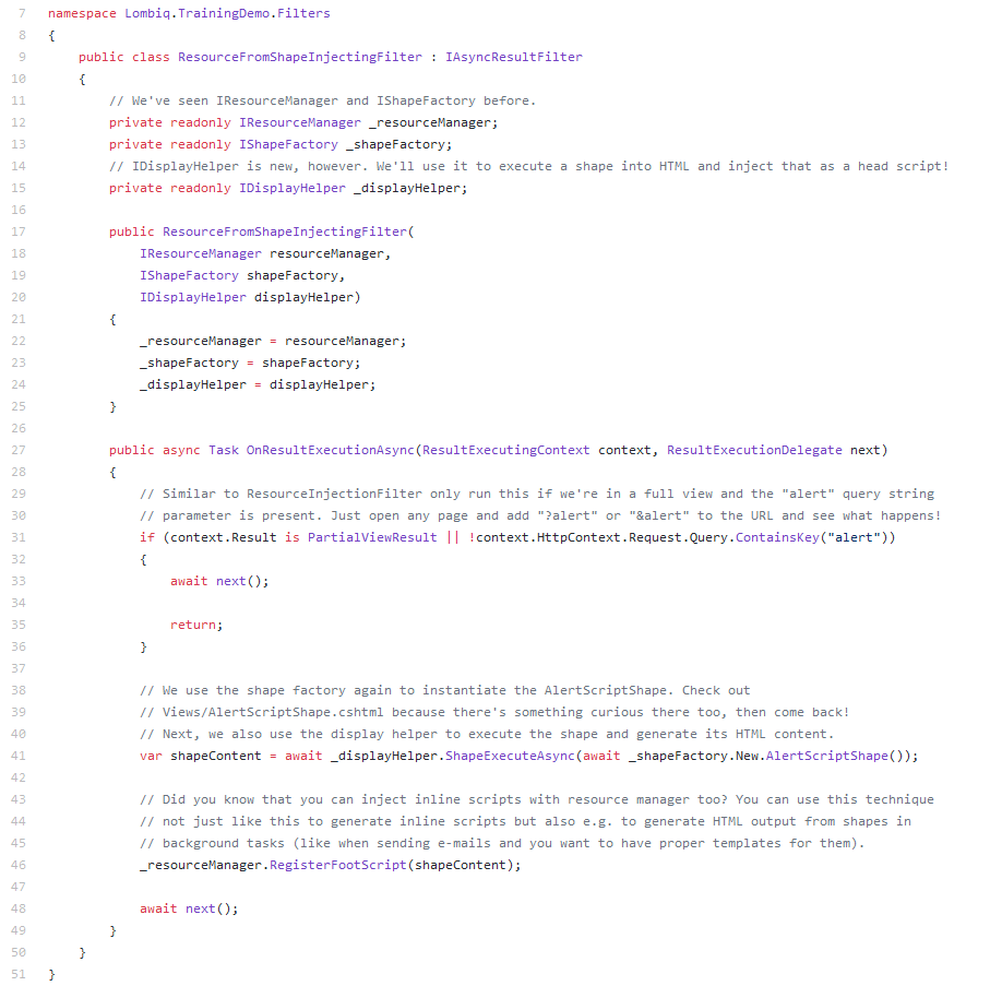 Execute an Orchard Core shape into HTML sample