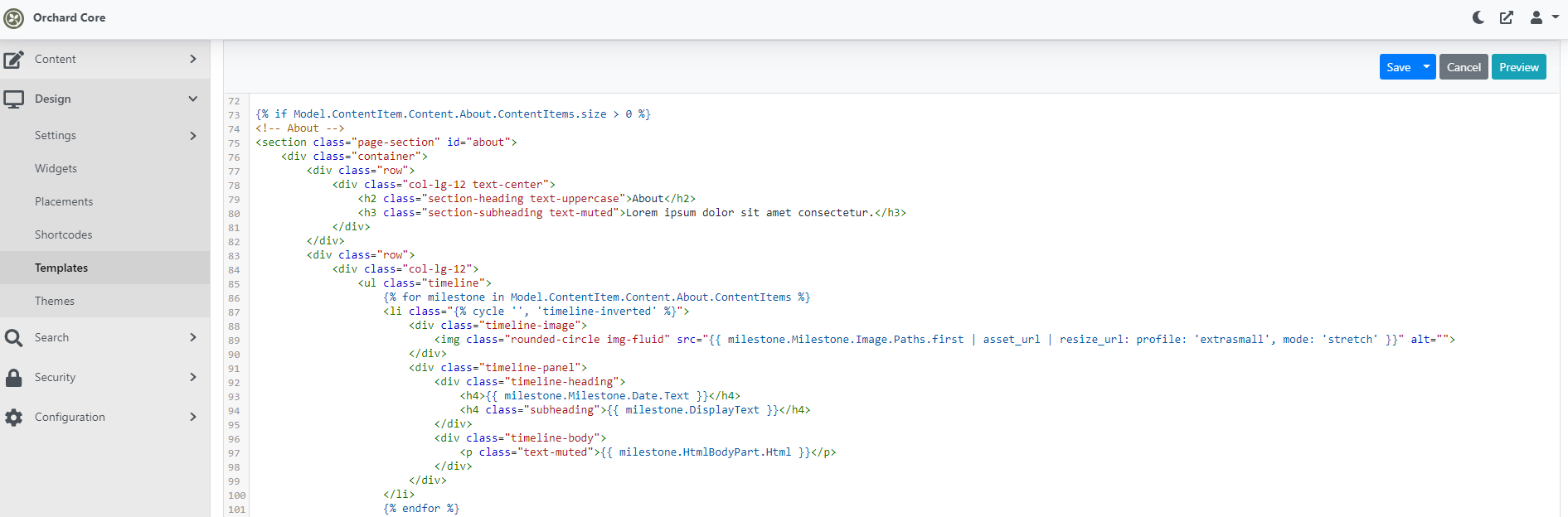 Sticky action buttons on the admin UI