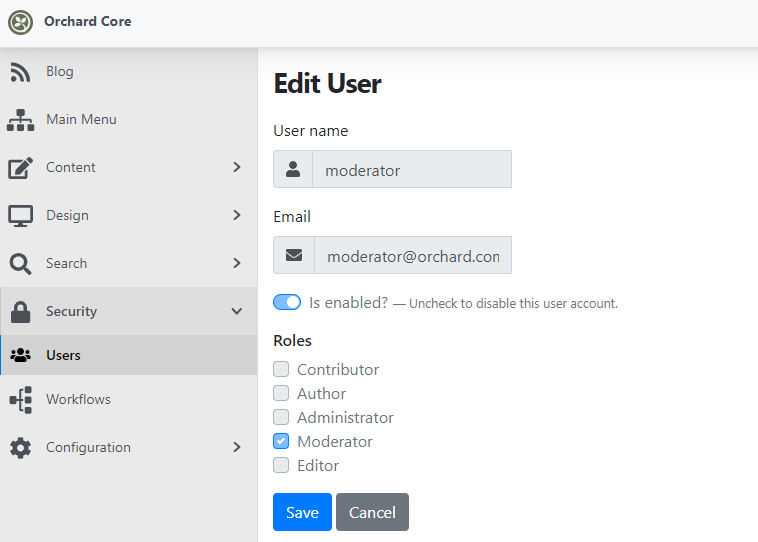 Try to edit a user with the Moderator role