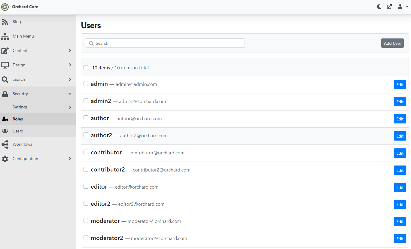 List of the users with all roles