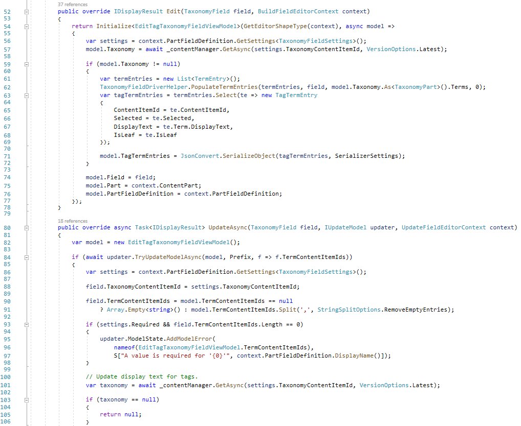 The updated TaxonomyFieldTagsDisplayDriver