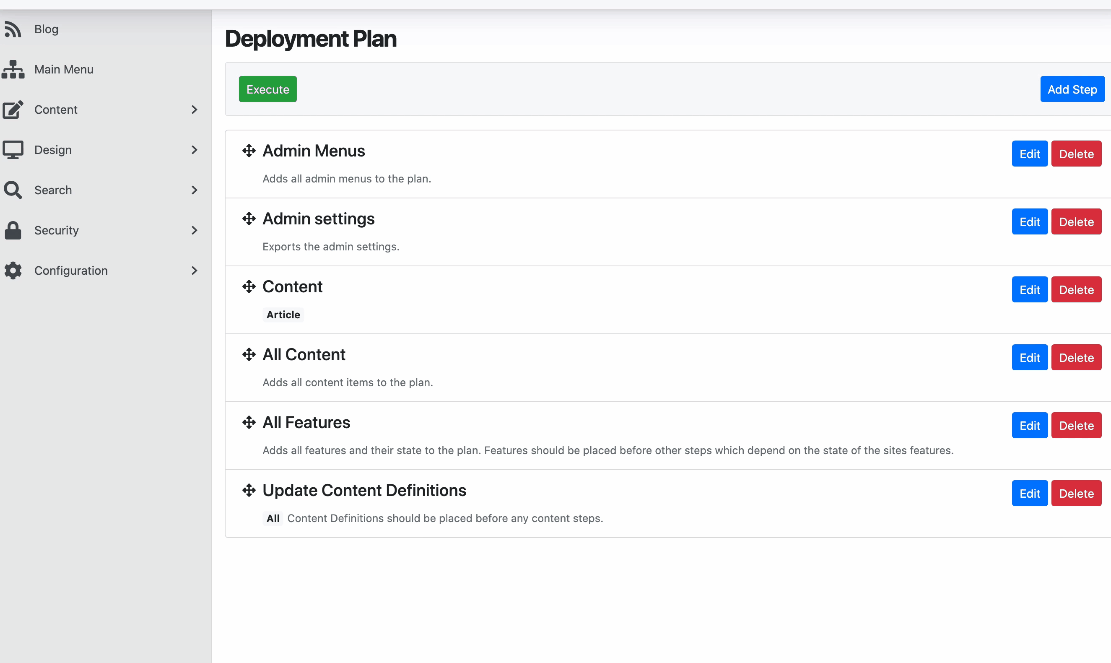 Orderable deployment plans