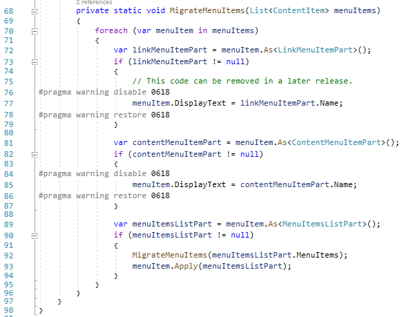 Migrating existing menu items to use the DisplayText instead of the Name