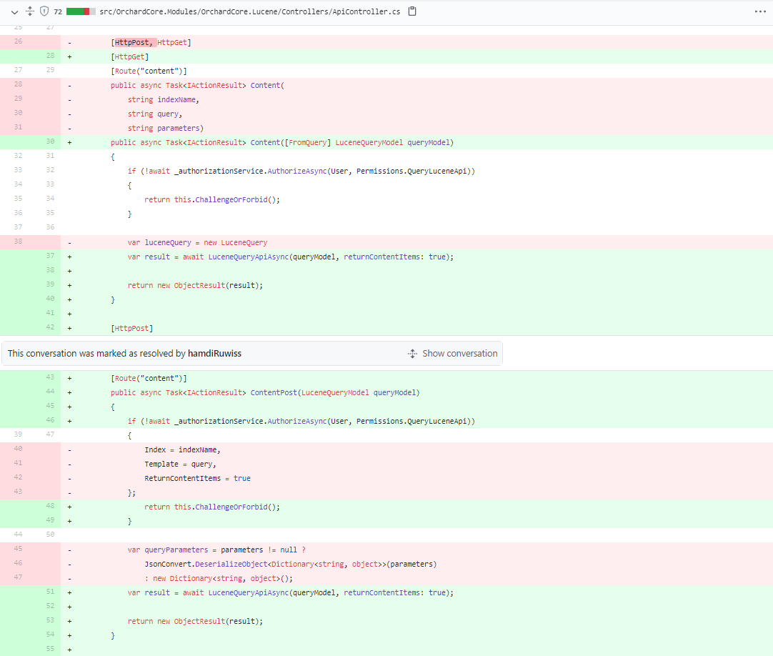 Lucene API accept POST form data