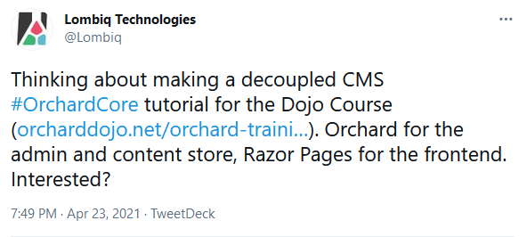 Decoupled tutorial Tweet