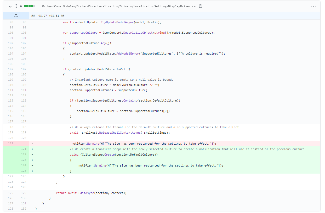 Notifier localization