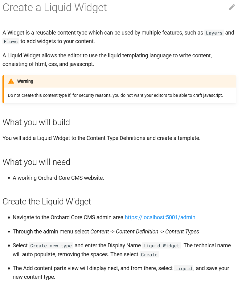 Create a Liquid Widget guide