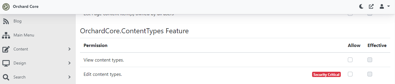 Make edit content type permission security critical