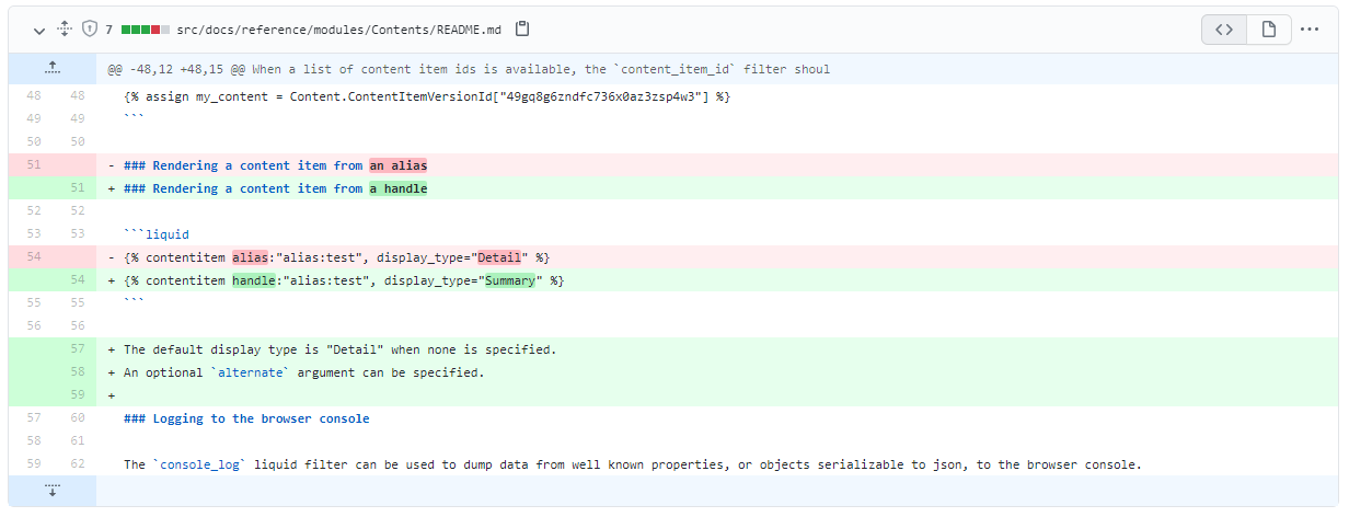 Content item shape usage in Liquid