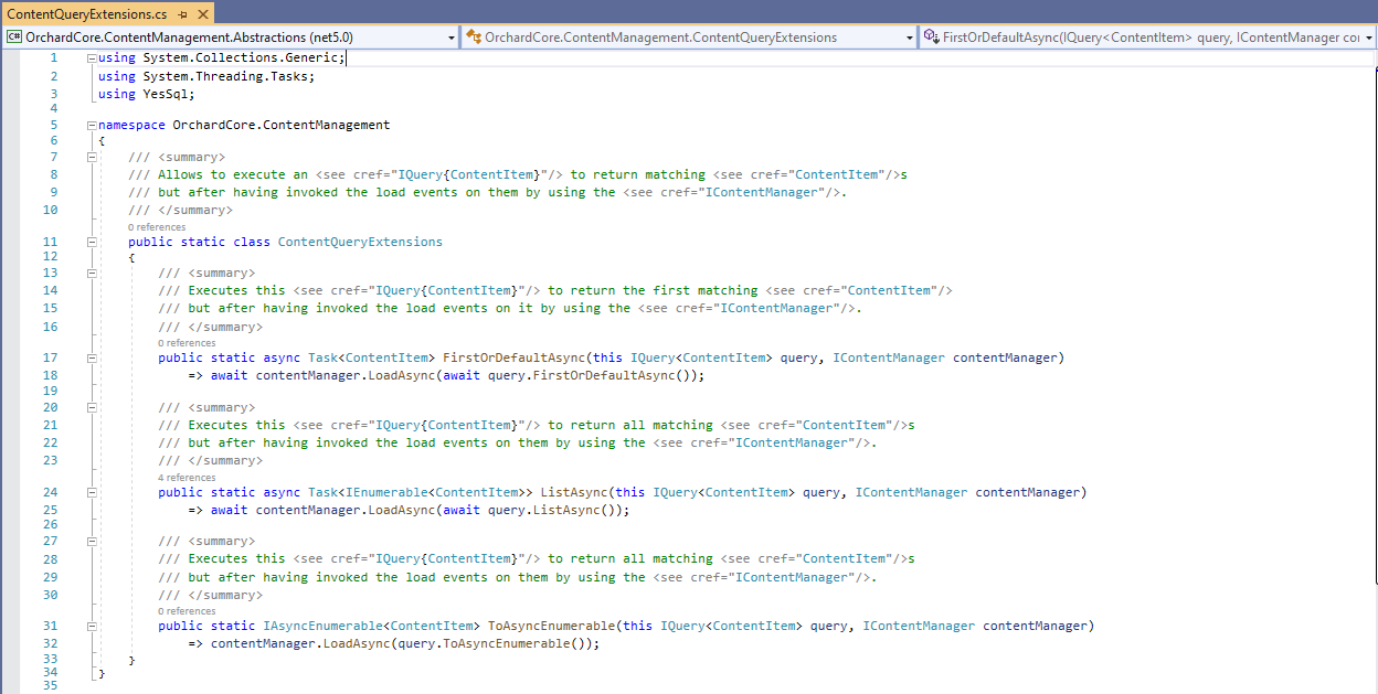 New ContentQueryExtensions