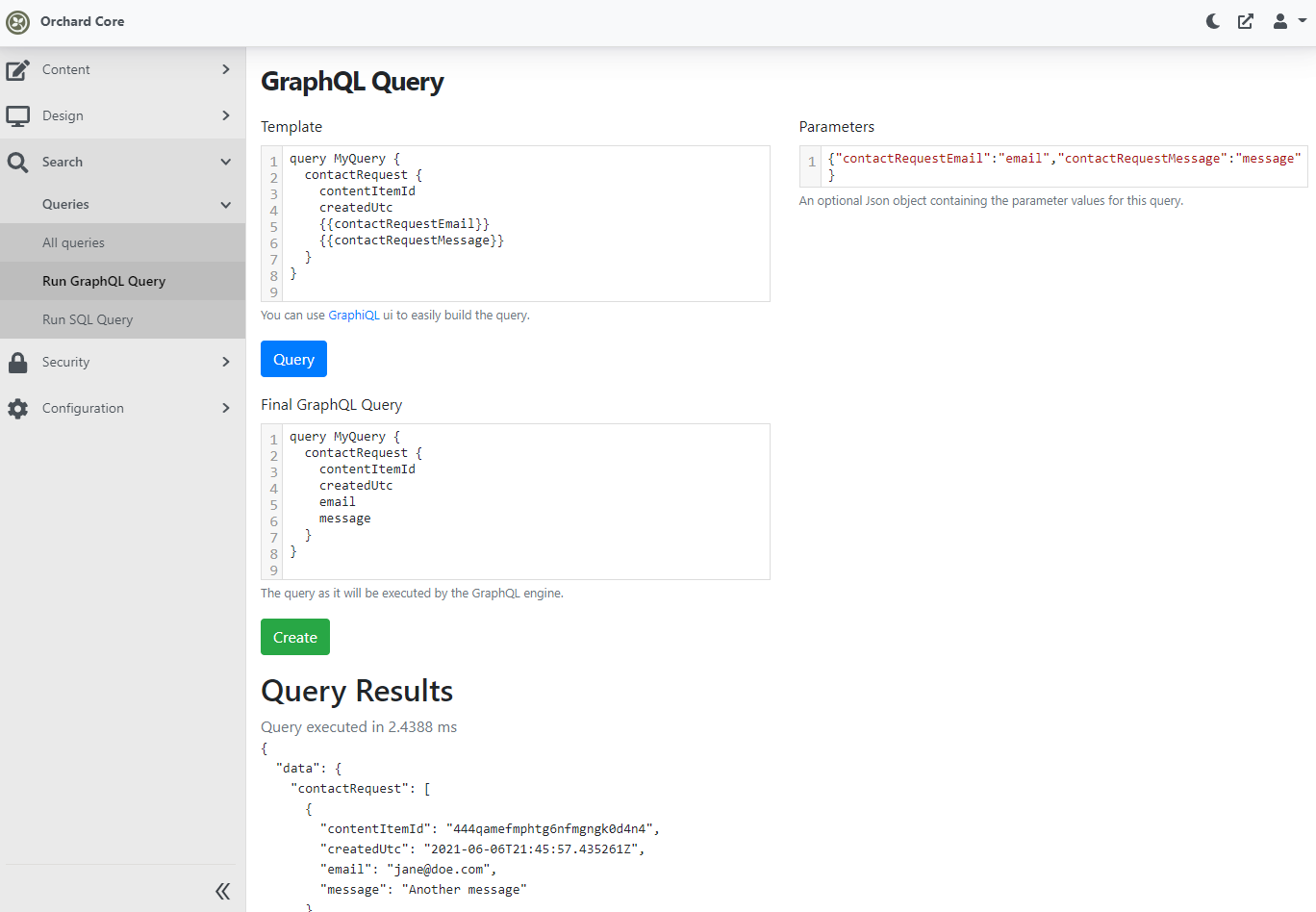 Templated GraphQL query