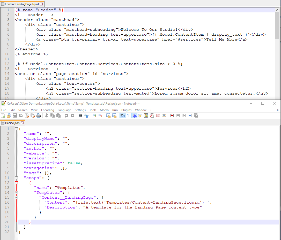 Templates deployment step