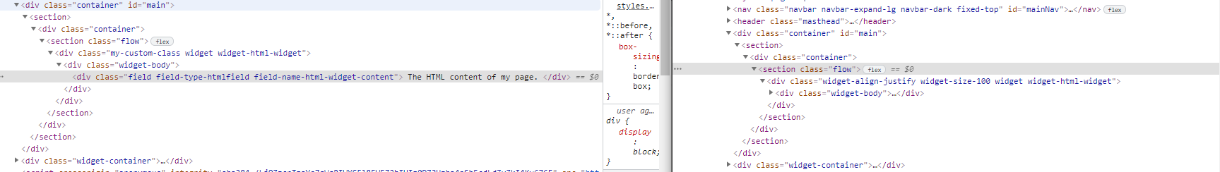 Helpful Extensions Flow Part HTML structure
