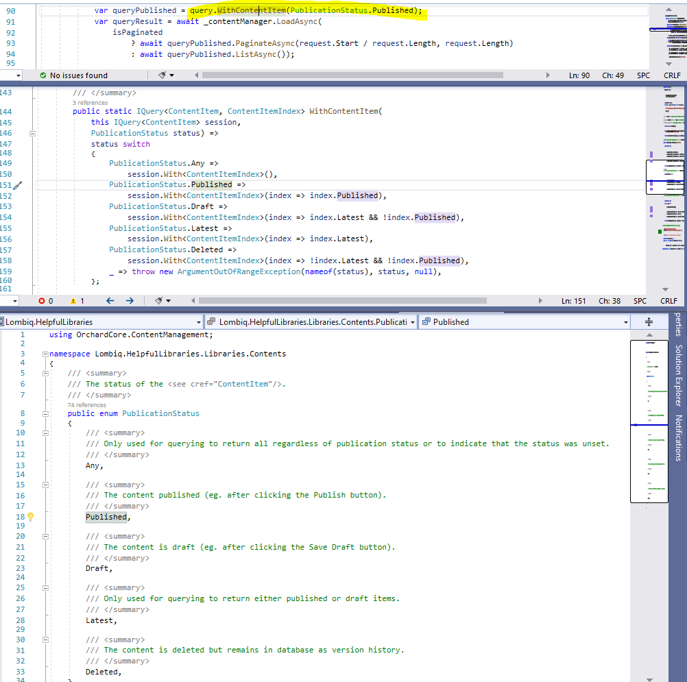 Using the PublicationStatus enum