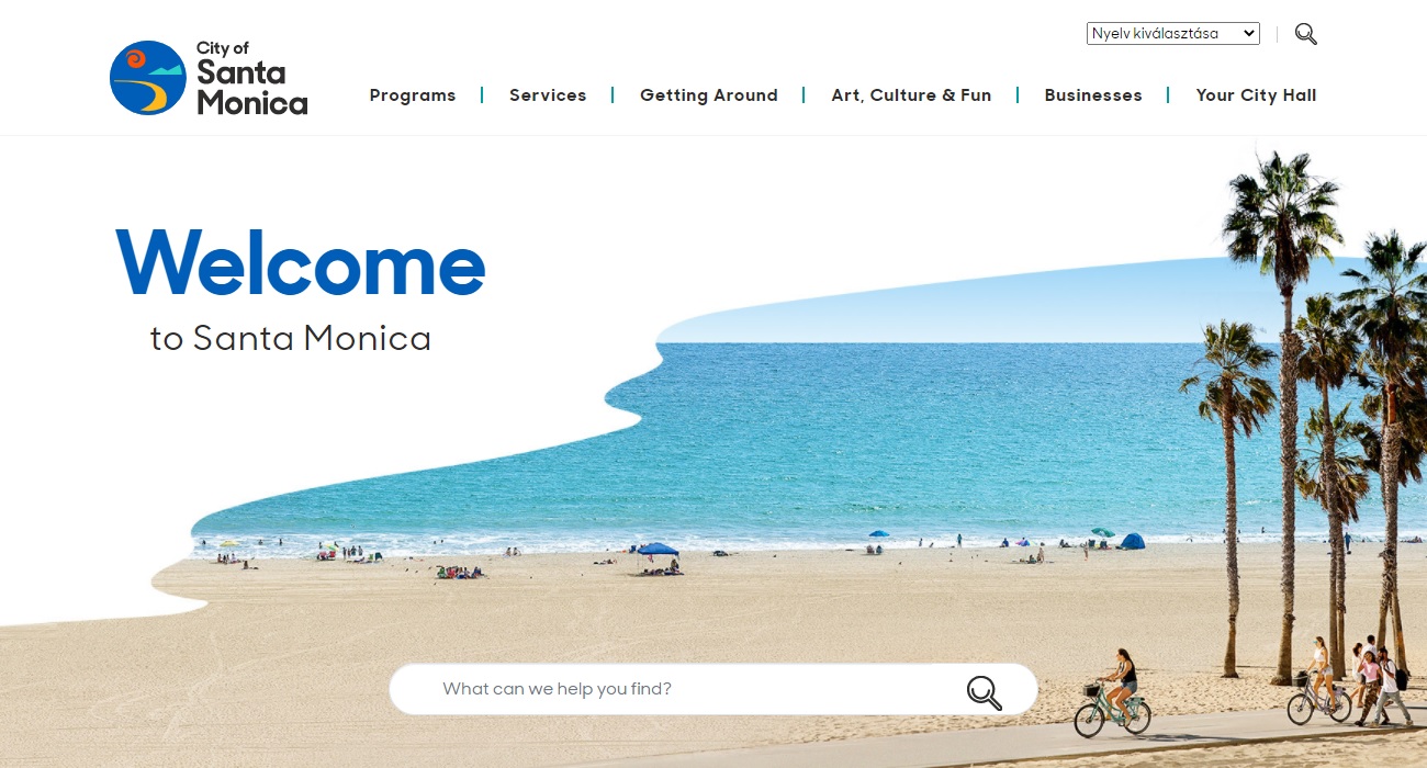 The website of the City of Santa Monica
