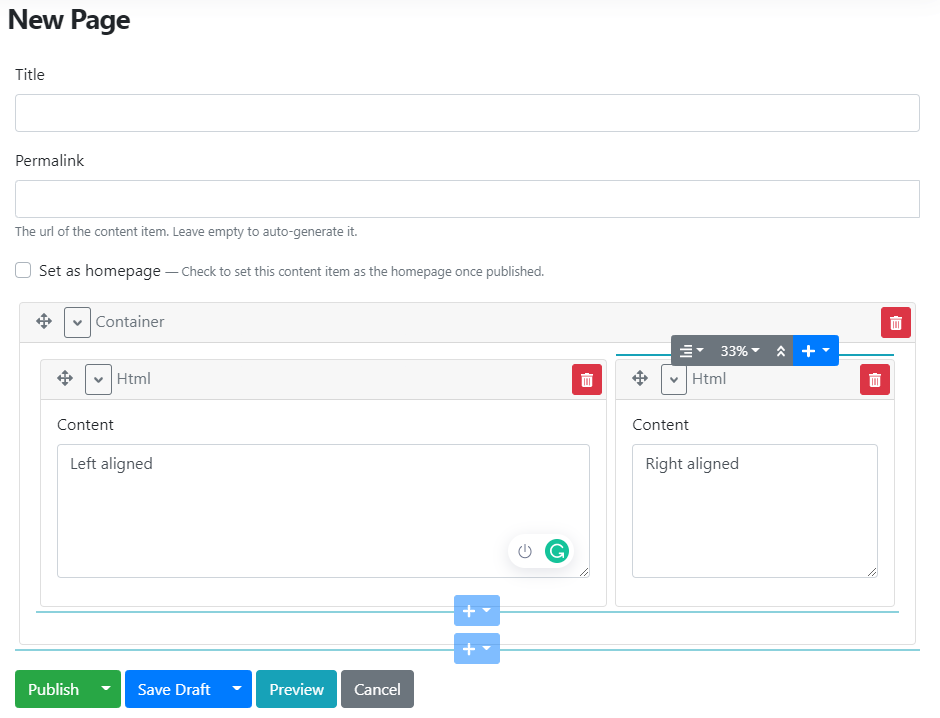 Fixing the flow alignment icon
