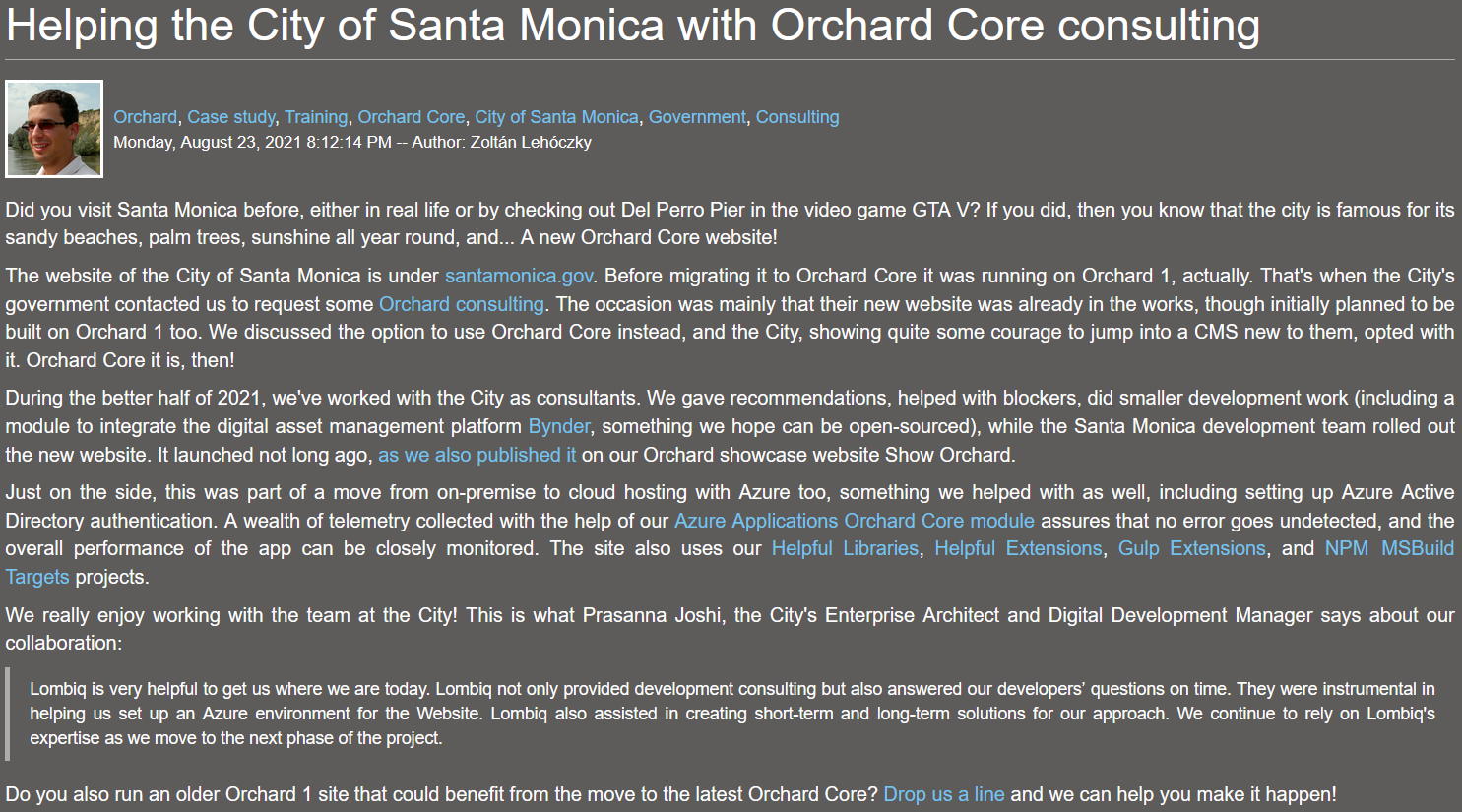 City of Santa Monica Orchard Core case study