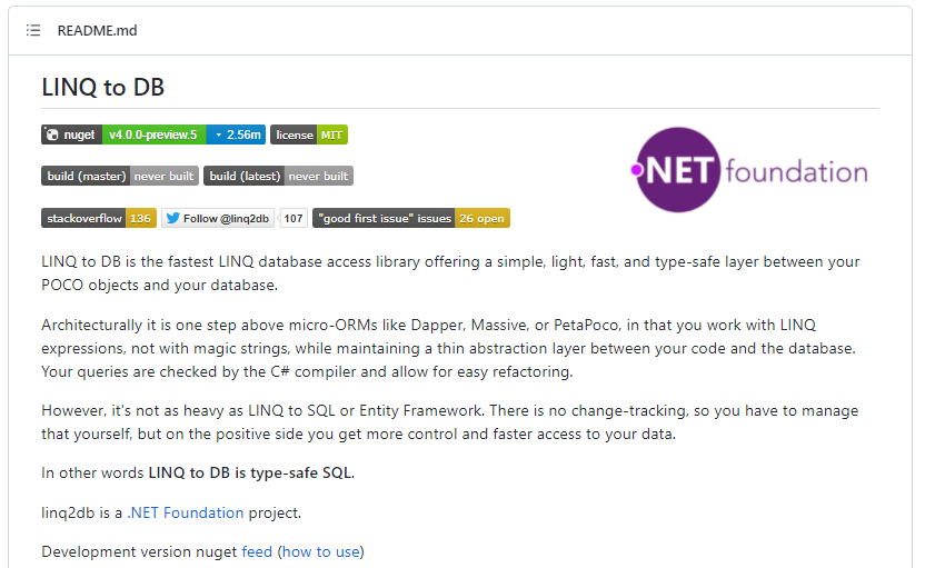 LINQ to DB readme
