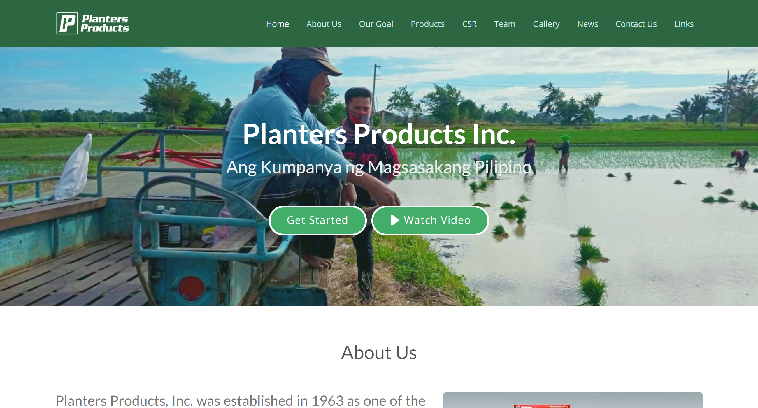 Planters Products Inc. website