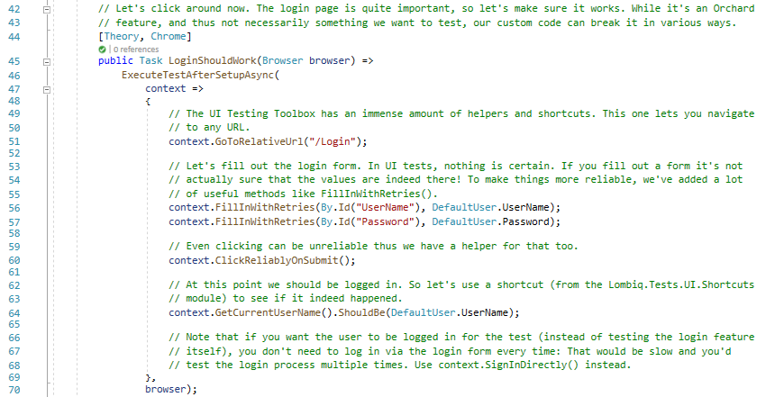 The LoginShouldWork UI test