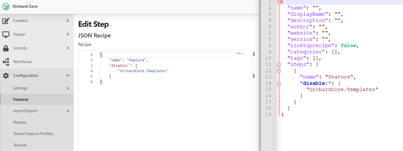 The new JSON Recipe deployment step