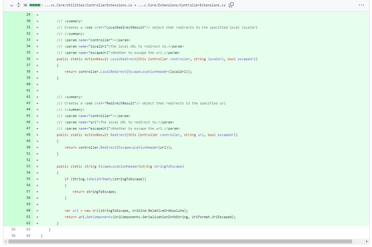 The new EscapeLocationHeader method