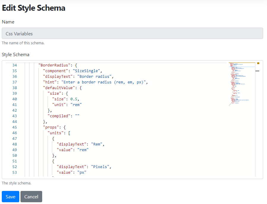 The BorderRadius schema