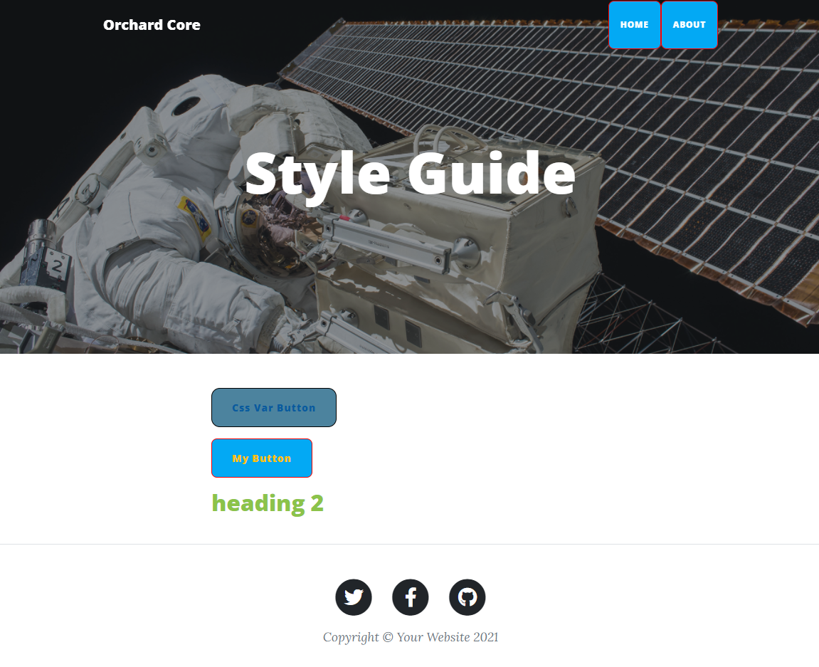 Displaying the Style Guide content item