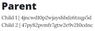 A parent with the child content item IDs