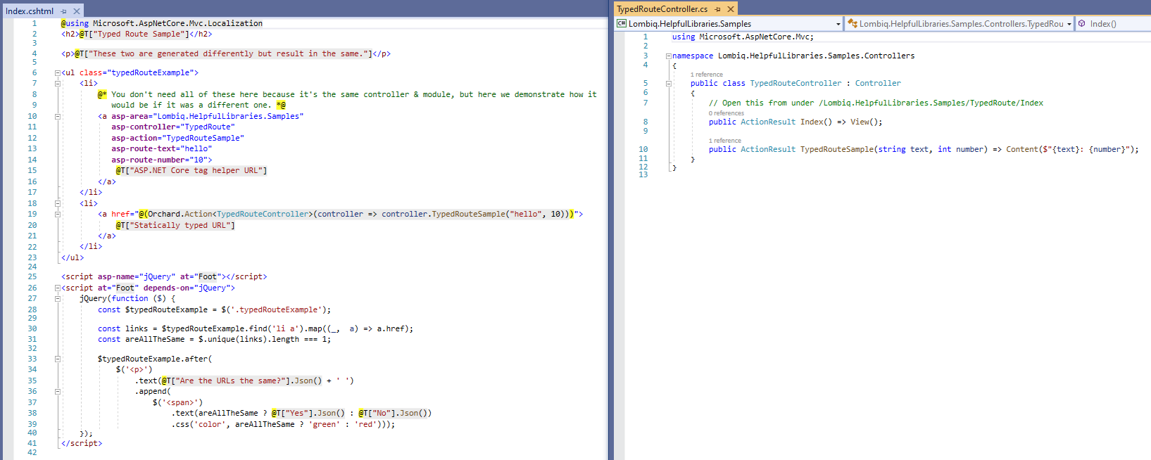 Typed route sample