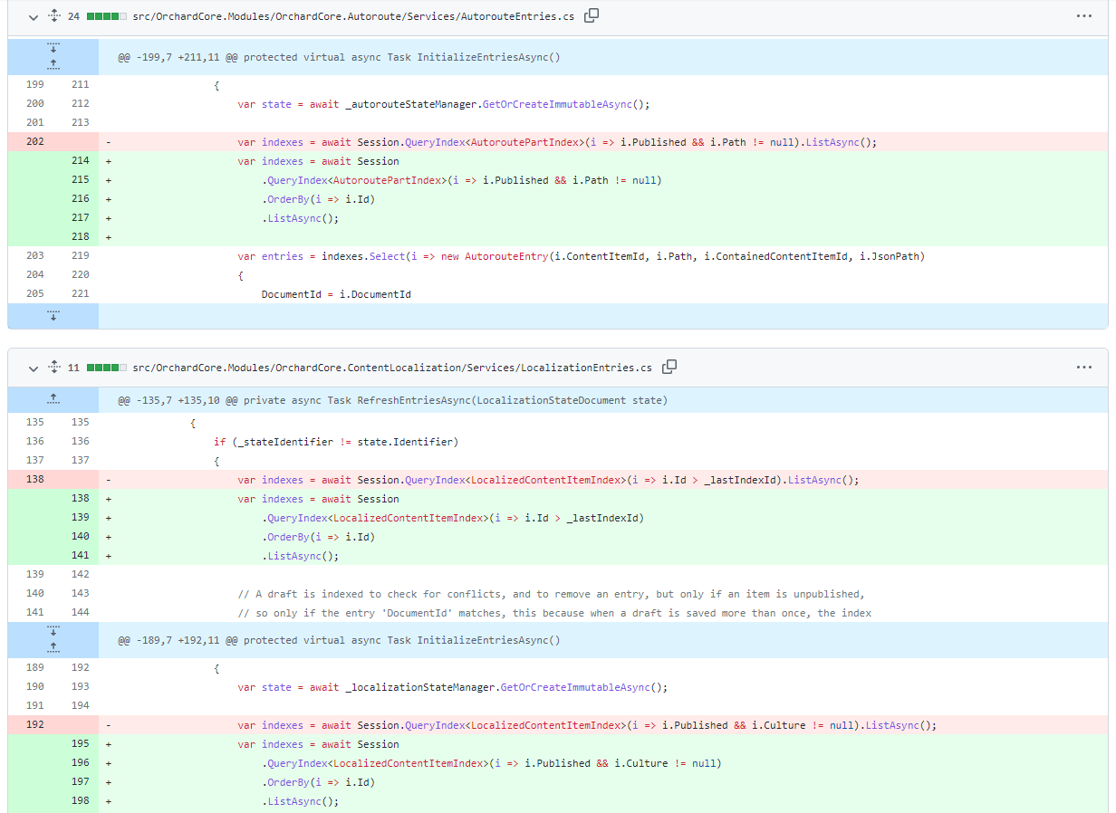 Fix index cursors management