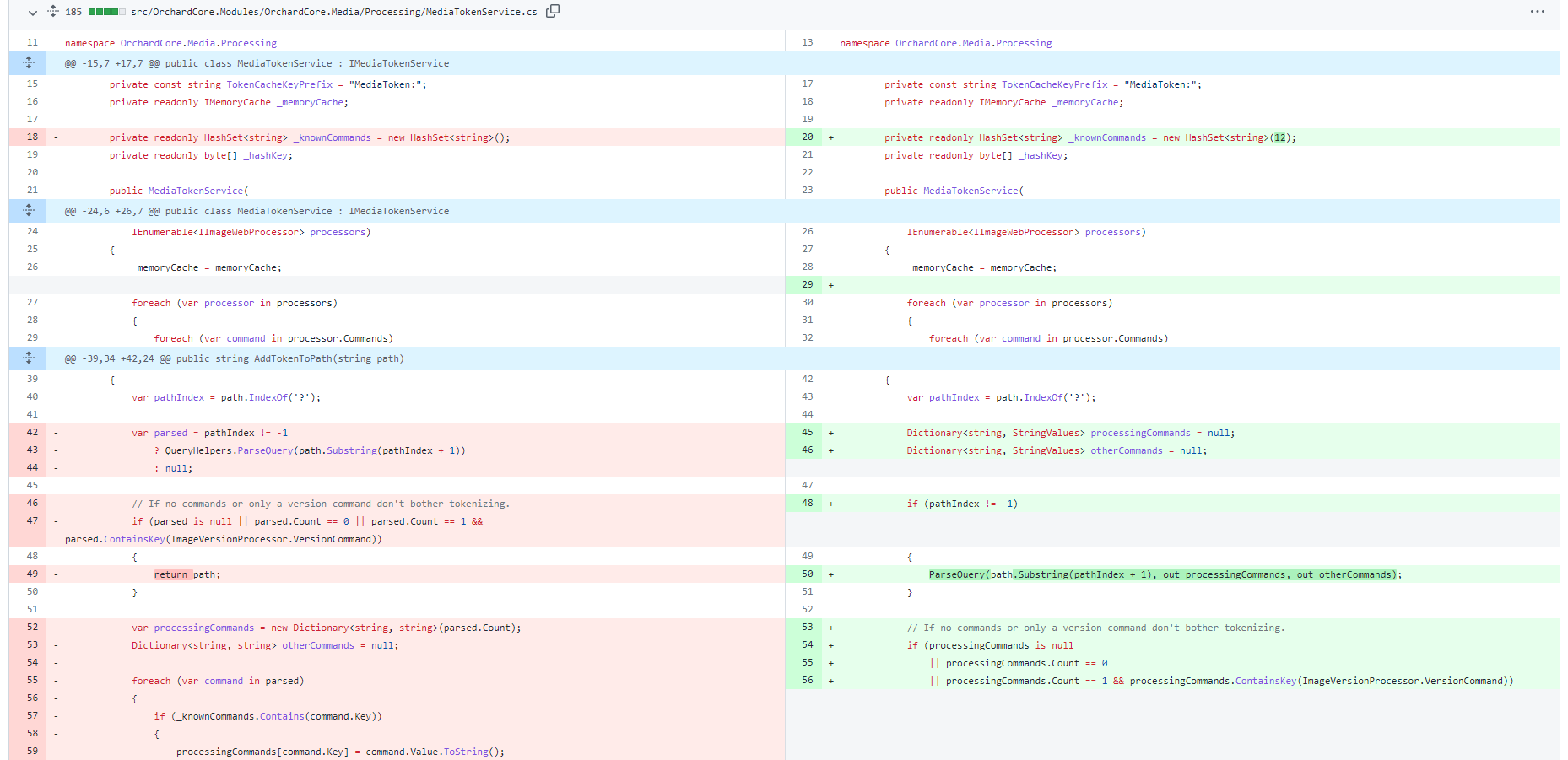 Optimize the MediaTokenService
