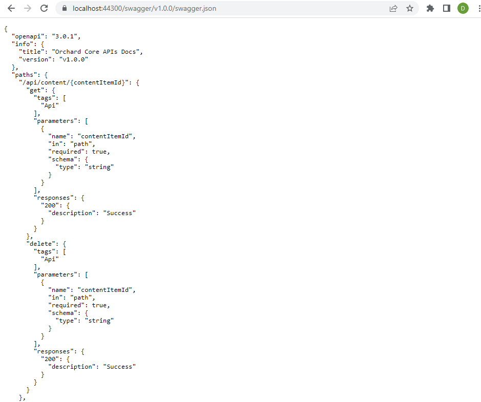 Swagger JSON based API documentation